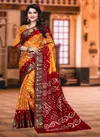 Palak Bandhej Latest Fancy Designer  Handicraft Pure Bandhej Silk Saree Collection